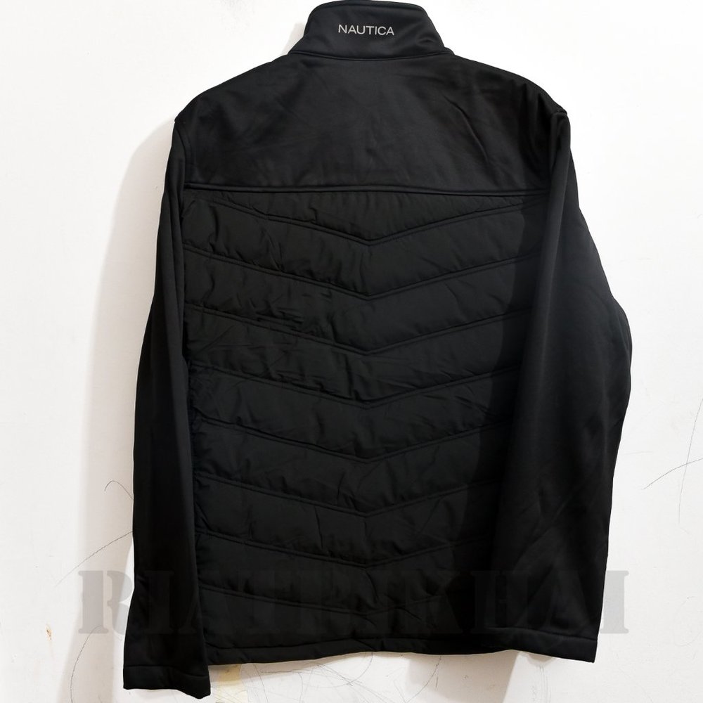 BLACK NWT Nautica Men's Mix Media Jacket - Picture 8 of 9